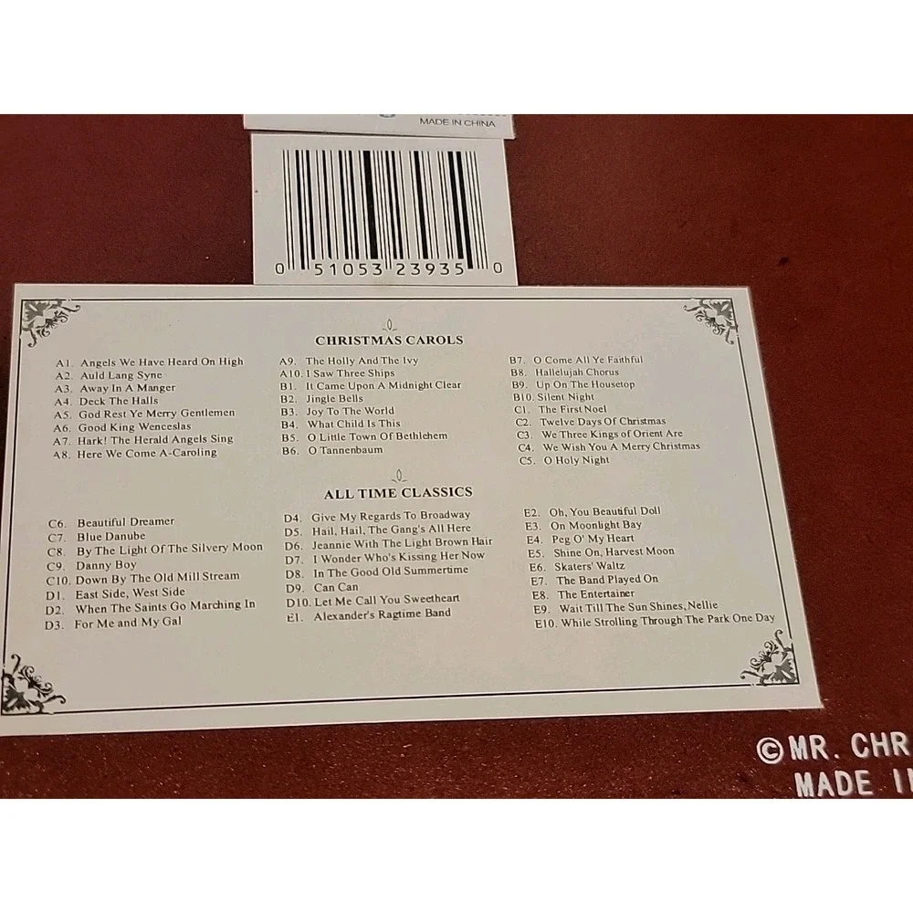 Mr. Christmas Symphonique Music Box 50 Songs Wood & Brass w/ Original Box Tested